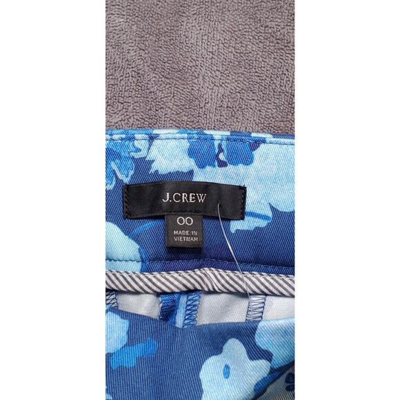J. Crew Sz 00 Remi Ankle Pants Floral Watercolor Blue Womens New AJ333 C13-15 - Picture 6 of 12